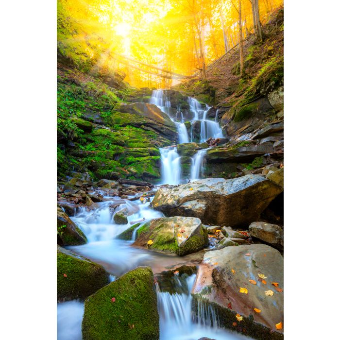 Autumn fall mountain waterfall stream - ID # 1487309468