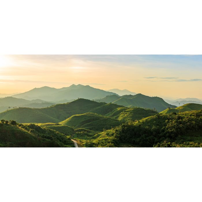 Beautiful sunrise over the mountain range - ID # 525429034