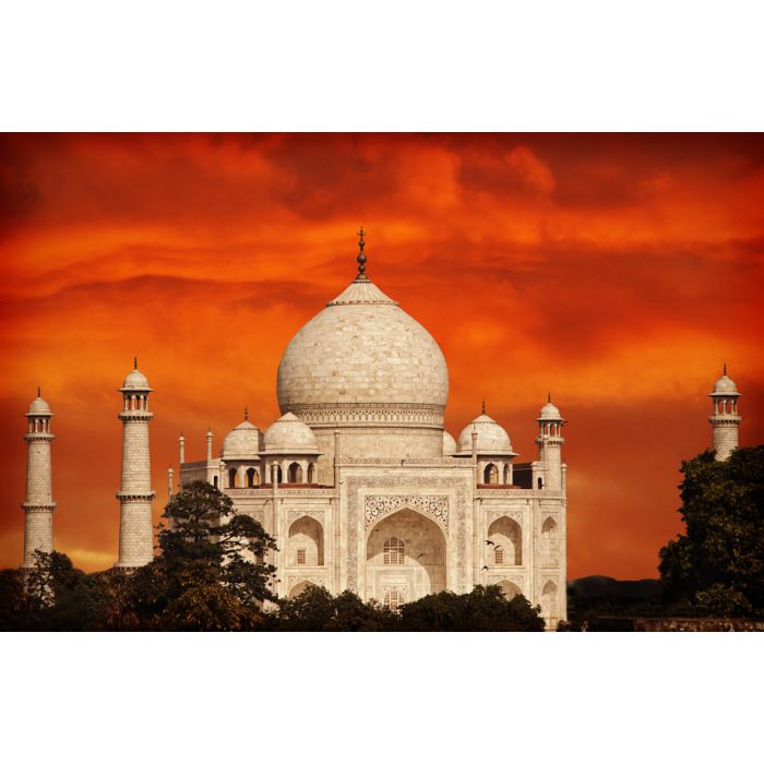 Retro filtered sunset over Taj Mahal India - ID # 219330409 Retro filtered sunset over Taj Mahal India - ID # 219330409