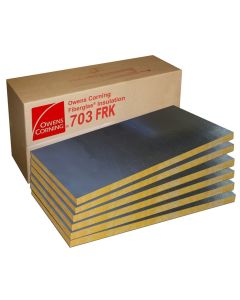 Owens Corning 703 FRK Rigid Fiberglass Foil-Faced Insulation 2" thick (6 panels per case) Owens Corning 703 FRK Rigid Fiberglass Foil-Faced Insulation 2" thick (6 panels per case)